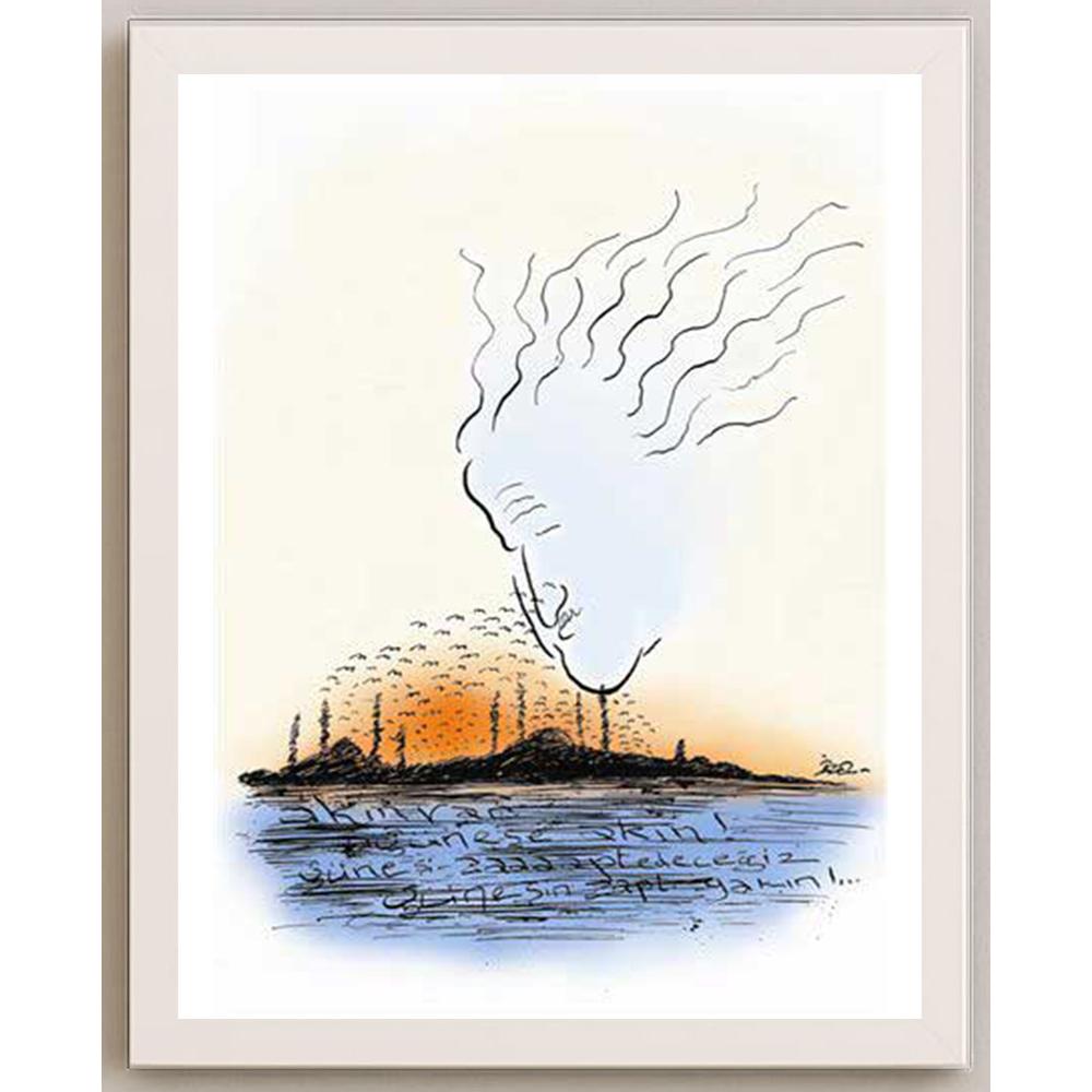 İzel Rozental Nazım Kişiye Özel Sertifikalı Sınırlı Fine Art Karikatür Baskı CAD00070