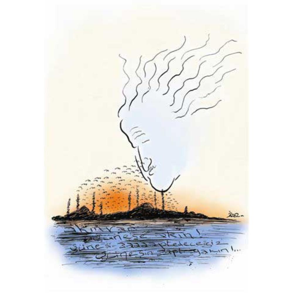 İzel Rozental Nazım Kişiye Özel Sertifikalı Sınırlı Fine Art Karikatür Baskı CAD00070