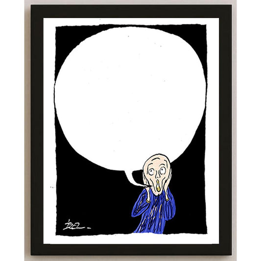 İzel Rozental Söz Bitince Kişiye Özel Sertifikalı Sınırlı Fine Art Karikatür Baskı CAD00072