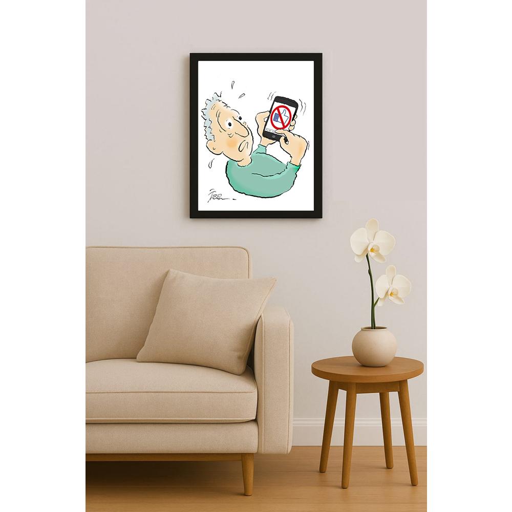 İzel Rozental No Like Kişiye Özel Sertifikalı Sınırlı Fine Art Karikatür Baskı CAD00075