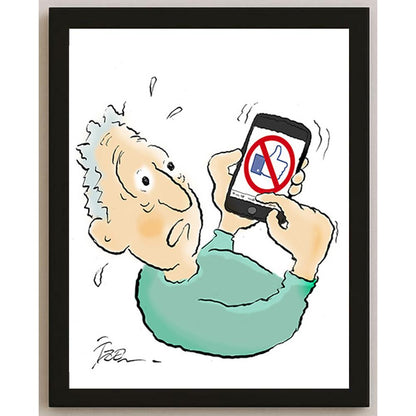 İzel Rozental No Like Kişiye Özel Sertifikalı Sınırlı Fine Art Karikatür Baskı CAD00075