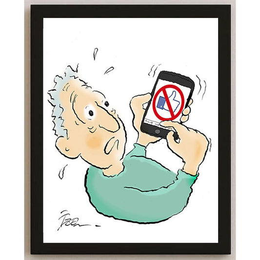 İzel Rozental No Like Kişiye Özel Sertifikalı Sınırlı Fine Art Karikatür Baskı CAD00075