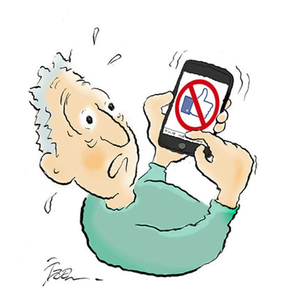 İzel Rozental No Like Kişiye Özel Sertifikalı Sınırlı Fine Art Karikatür Baskı CAD00075