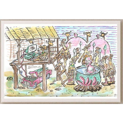 Mileta Miloradovic Kişiye Özel Sertifikalı Sınırlı Fine Art Karikatür Baskı CAD00134