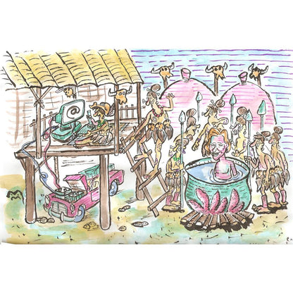 Mileta Miloradovic Kişiye Özel Sertifikalı Sınırlı Fine Art Karikatür Baskı CAD00134