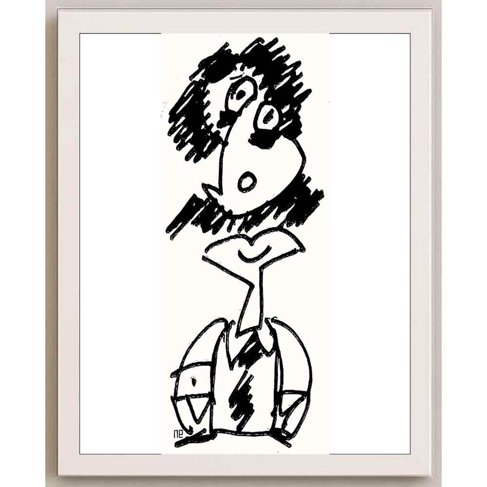 Nezih Danyal Tipler Kişiye Özel Sertifikalı Sınırlı Fine Art Karikatür Baskı NTP00003
