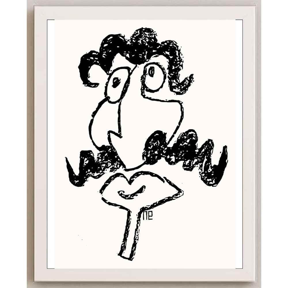 Nezih Danyal Tipler Kişiye Özel Sertifikalı Sınırlı Fine Art Karikatür Baskı NTP00016