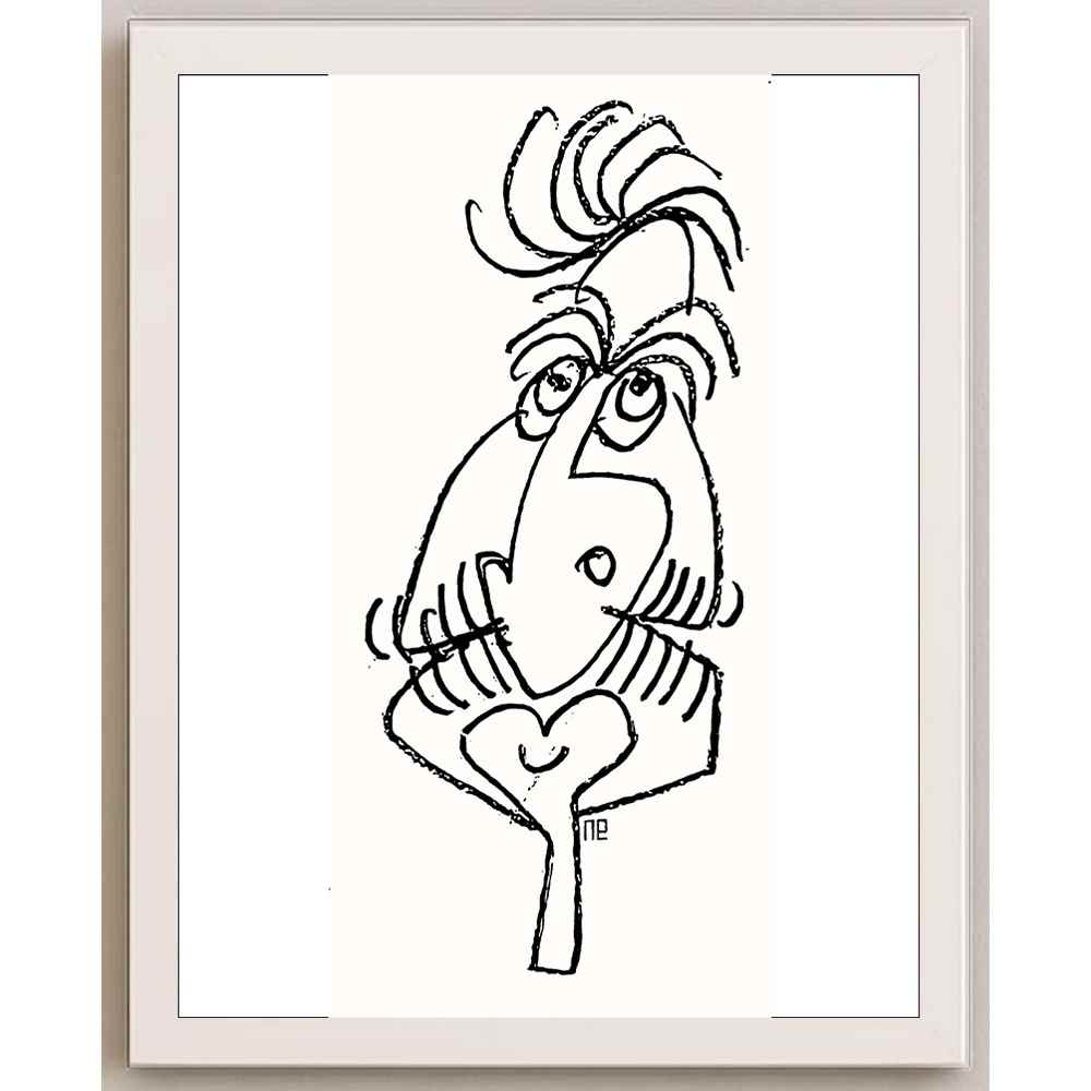 Nezih Danyal Tipler Kişiye Özel Sertifikalı Sınırlı Fine Art Karikatür Baskı NTP00017
