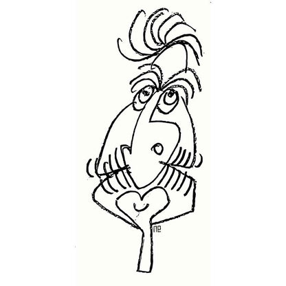 Nezih Danyal Tipler Kişiye Özel Sertifikalı Sınırlı Fine Art Karikatür Baskı NTP00017