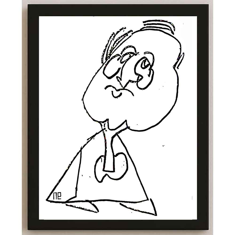 Nezih Danyal Tipler Kişiye Özel Sertifikalı Sınırlı Fine Art Karikatür Baskı NTP00020