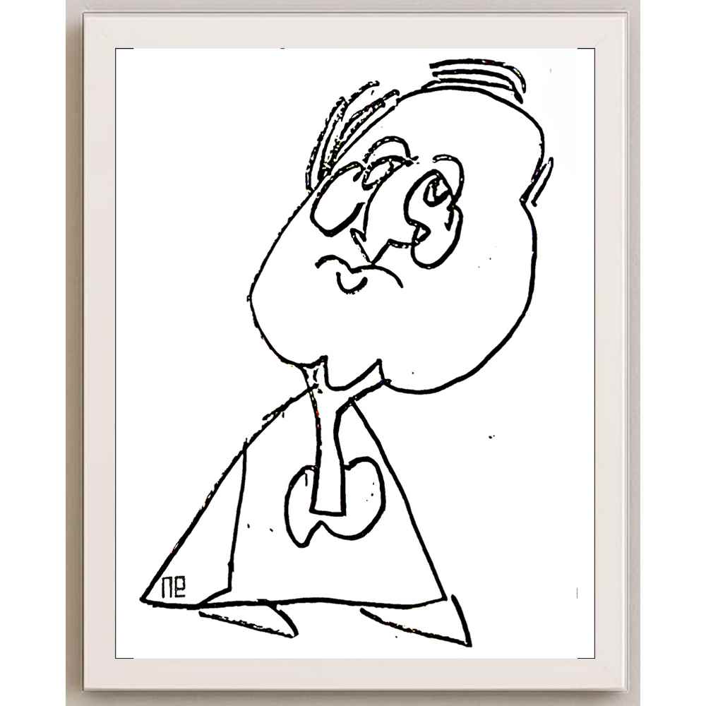 Nezih Danyal Tipler Kişiye Özel Sertifikalı Sınırlı Fine Art Karikatür Baskı NTP00020