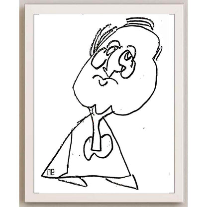 Nezih Danyal Tipler Kişiye Özel Sertifikalı Sınırlı Fine Art Karikatür Baskı NTP00020