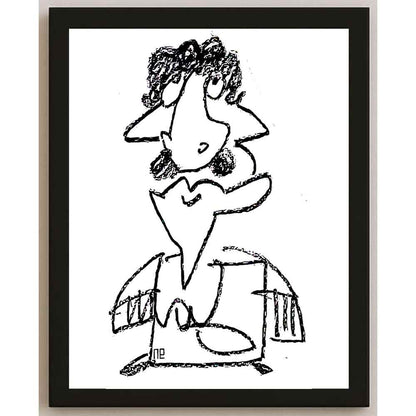 Nezih Danyal Tipler Kişiye Özel Sertifikalı Sınırlı Fine Art Karikatür Baskı NTP00027