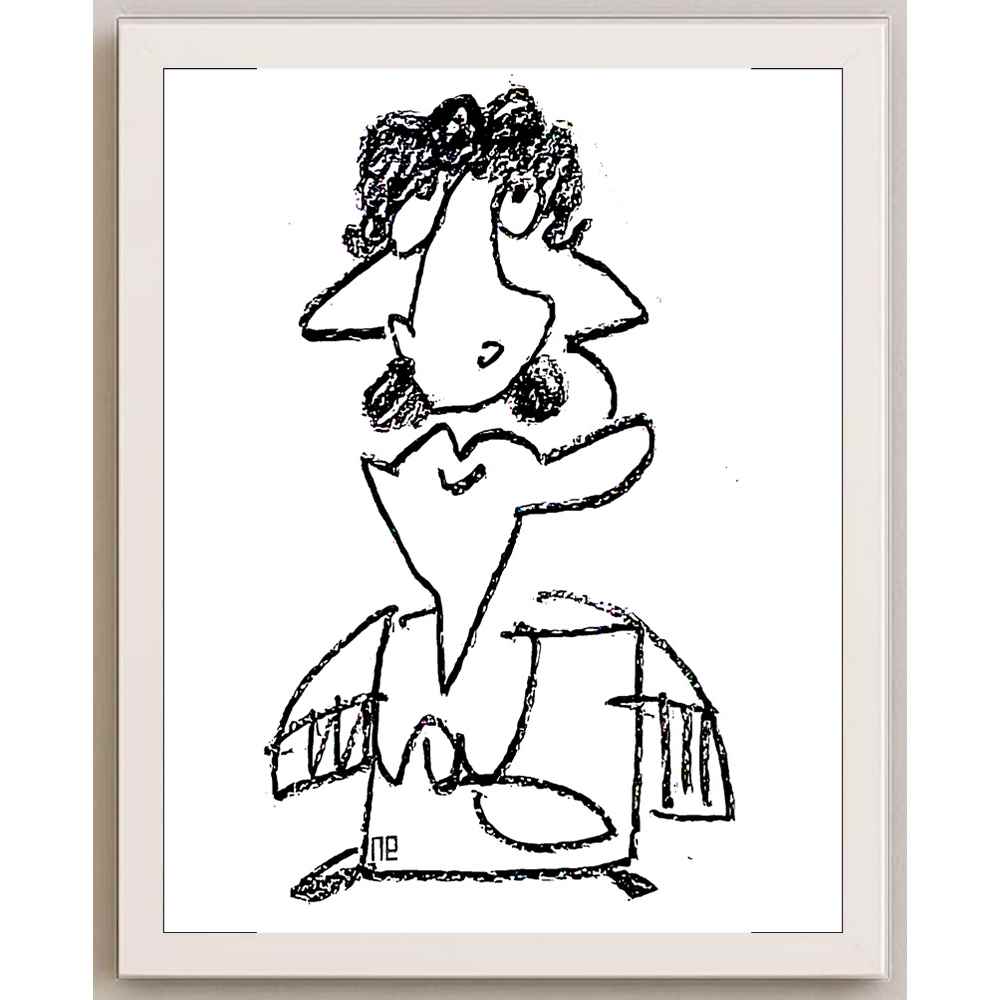 Nezih Danyal Tipler Kişiye Özel Sertifikalı Sınırlı Fine Art Karikatür Baskı NTP00027