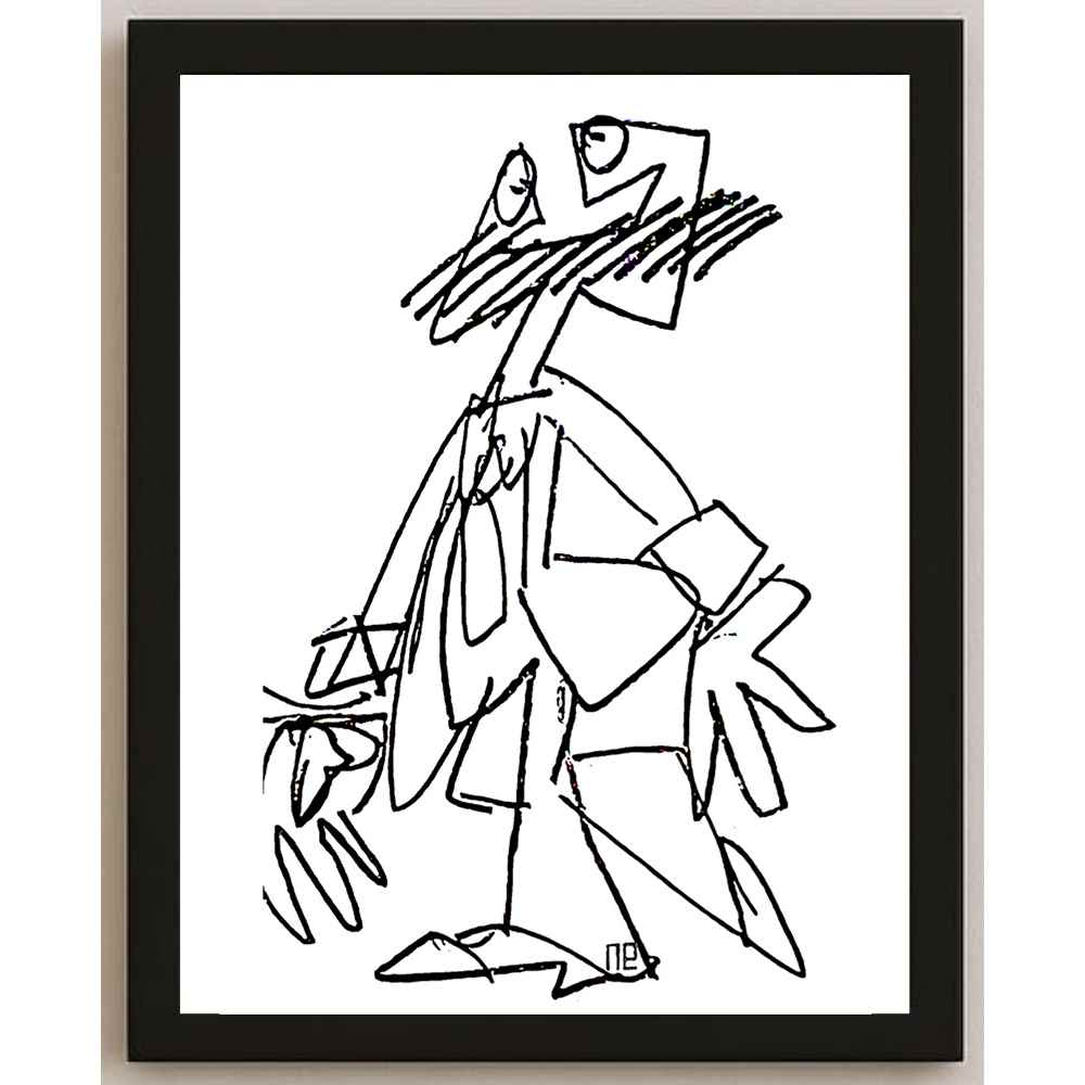 Nezih Danyal Tipler Kişiye Özel Sertifikalı Sınırlı Fine Art Karikatür Baskı NTP00036