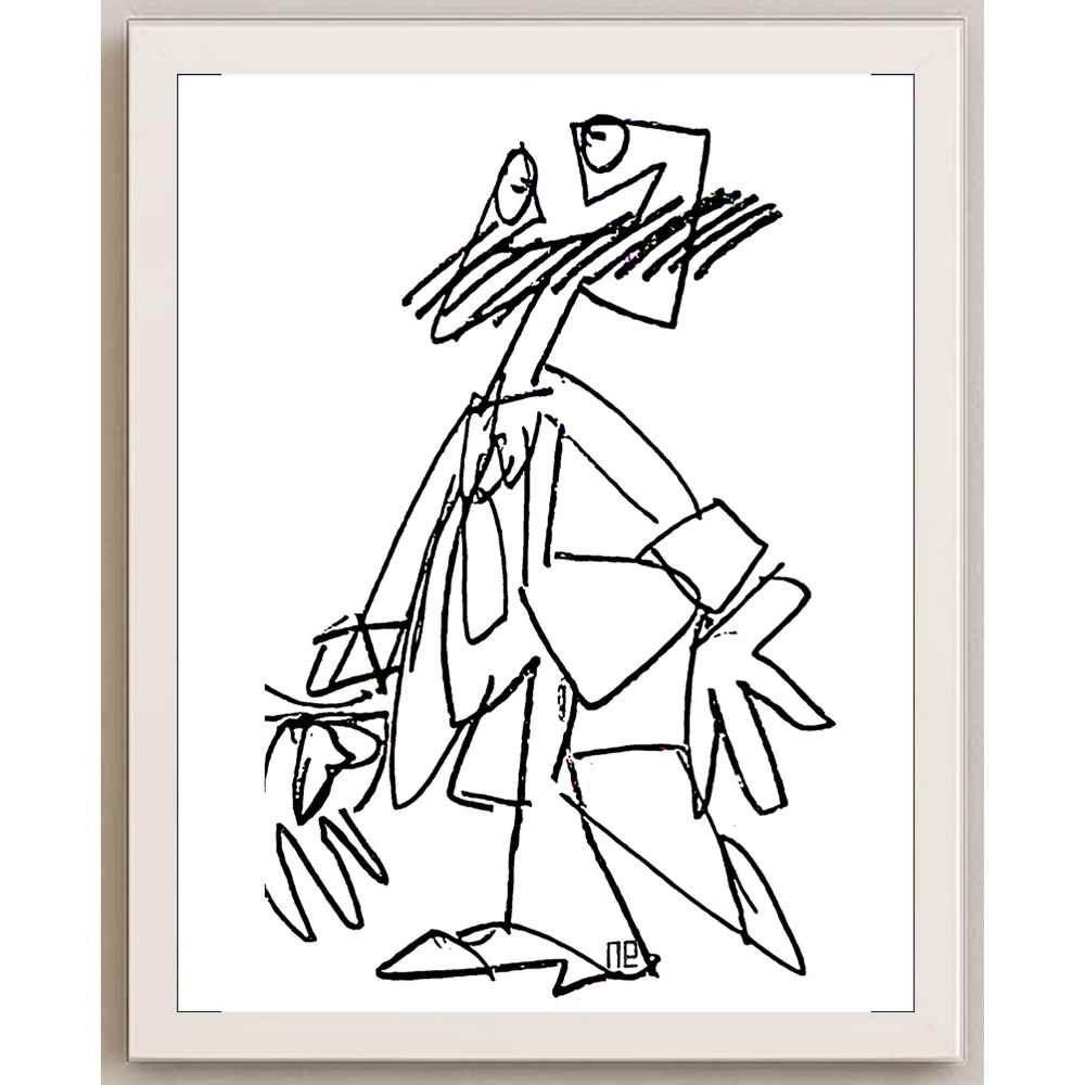 Nezih Danyal Tipler Kişiye Özel Sertifikalı Sınırlı Fine Art Karikatür Baskı NTP00036