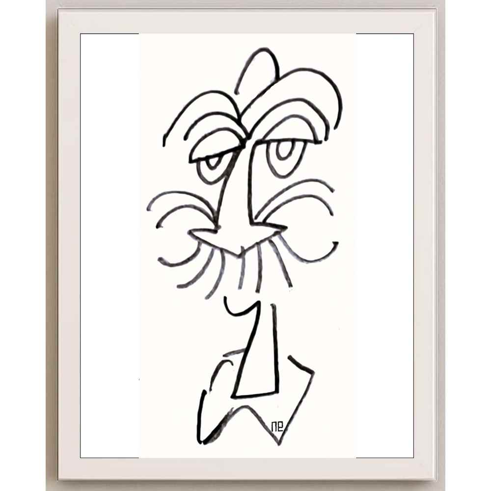 Nezih Danyal Tipler Kişiye Özel Sertifikalı Sınırlı Fine Art Karikatür Baskı NTP00046