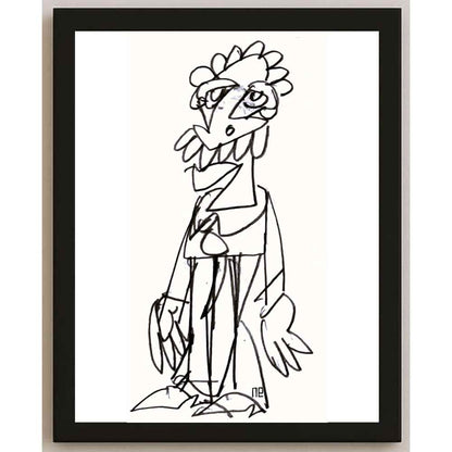 Nezih Danyal Tipler Kişiye Özel Sertifikalı Sınırlı Fine Art Karikatür Baskı NTP00047