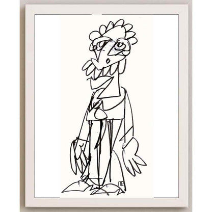 Nezih Danyal Tipler Kişiye Özel Sertifikalı Sınırlı Fine Art Karikatür Baskı NTP00047