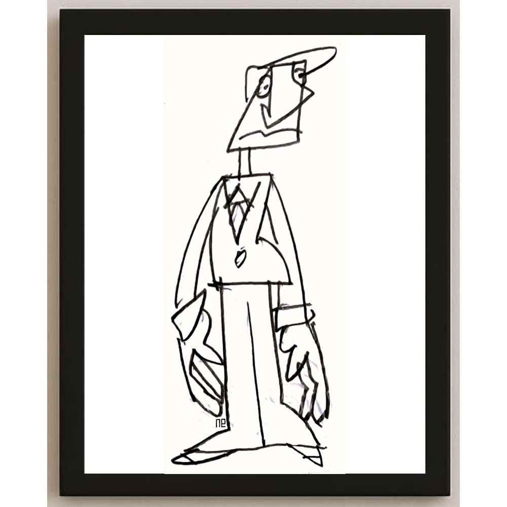 Nezih Danyal Tipler Kişiye Özel Sertifikalı Sınırlı Fine Art Karikatür Baskı NTP00056