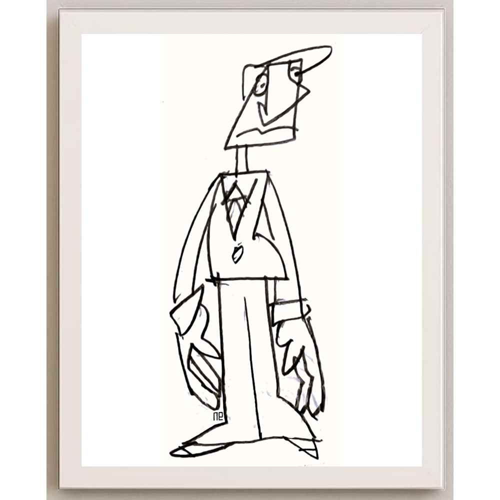 Nezih Danyal Tipler Kişiye Özel Sertifikalı Sınırlı Fine Art Karikatür Baskı NTP00056