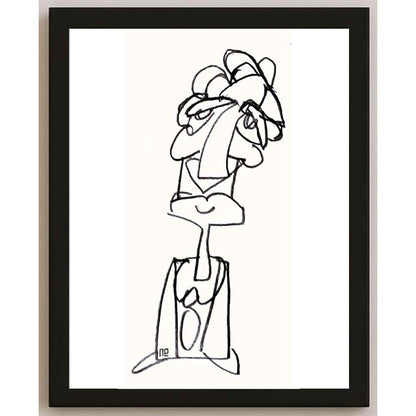 Nezih Danyal Tipler Kişiye Özel Sertifikalı Sınırlı Fine Art Karikatür Baskı NTP00059