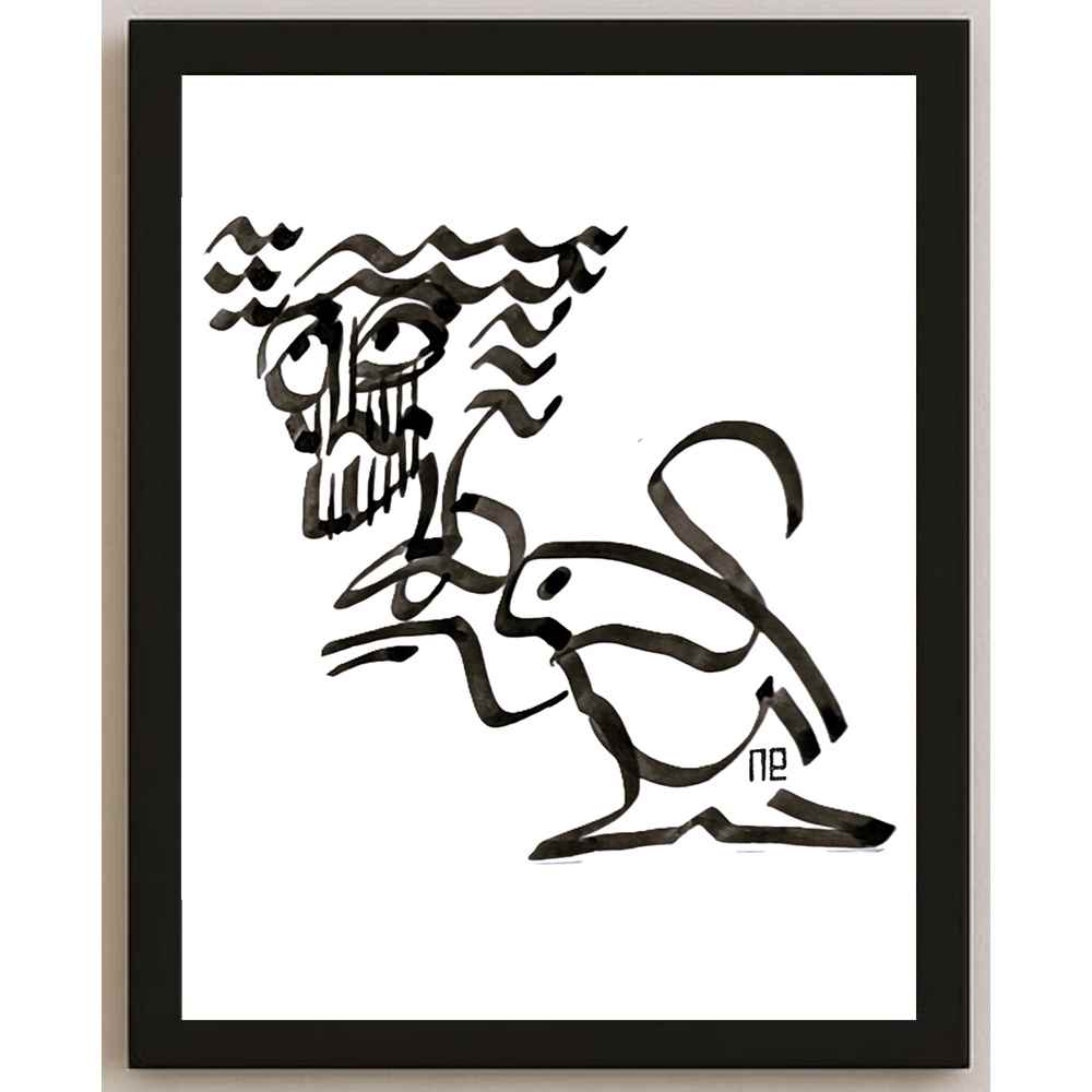 Nezih Danyal Tipler Kişiye Özel Sertifikalı Sınırlı Fine Art Karikatür Baskı NTP00080