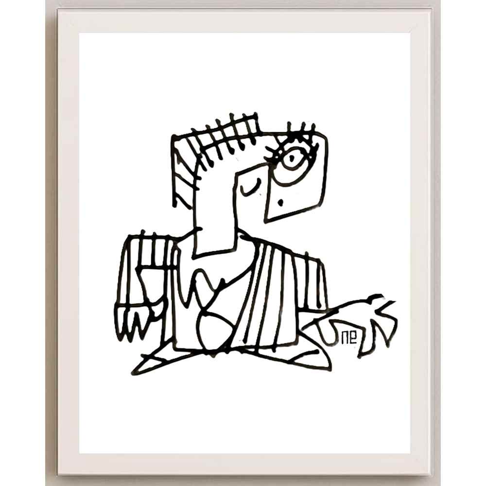 Nezih Danyal Tipler Kişiye Özel Sertifikalı Sınırlı Fine Art Karikatür Baskı NTP00083