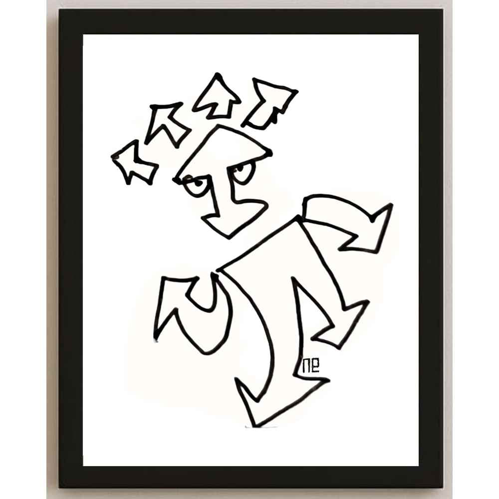 Nezih Danyal Tipler Kişiye Özel Sertifikalı Sınırlı Fine Art Karikatür Baskı NTP00088