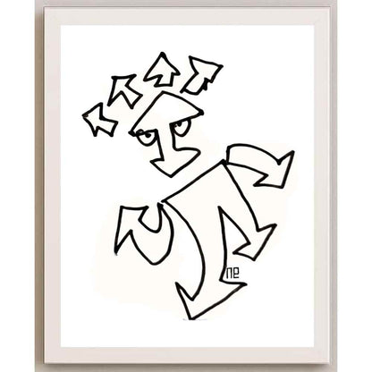 Nezih Danyal Tipler Kişiye Özel Sertifikalı Sınırlı Fine Art Karikatür Baskı NTP00088