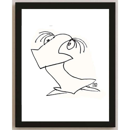 Nezih Danyal Tipler Kişiye Özel Sertifikalı Sınırlı Fine Art Karikatür Baskı NTP00098