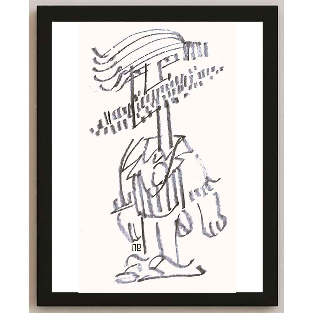 Nezih Danyal Tipler Kişiye Özel Sertifikalı Sınırlı Fine Art Karikatür Baskı NTP00102