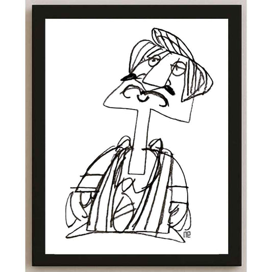 Nezih Danyal Tipler Kişiye Özel Sertifikalı Sınırlı Fine Art Karikatür Baskı NTP00106