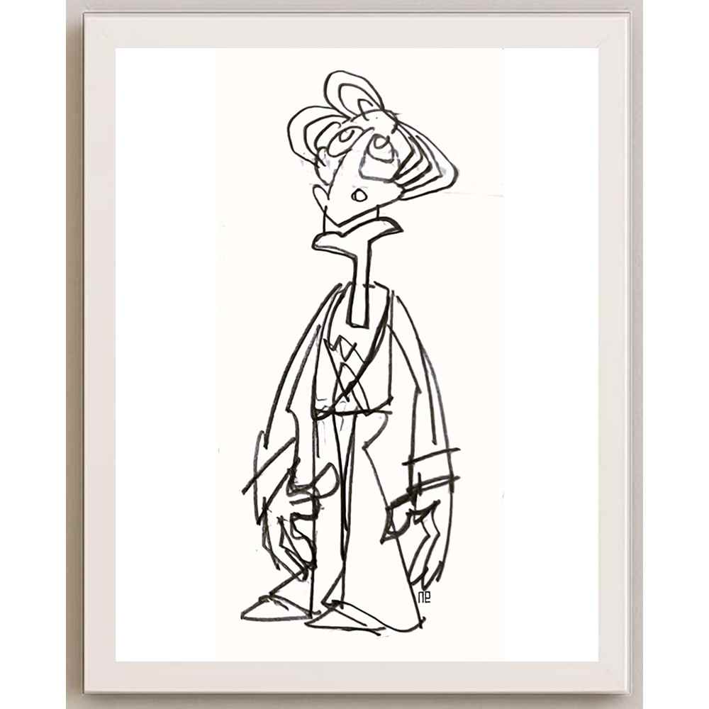 Nezih Danyal Tipler Kişiye Özel Sertifikalı Sınırlı Fine Art Karikatür Baskı NTP00109