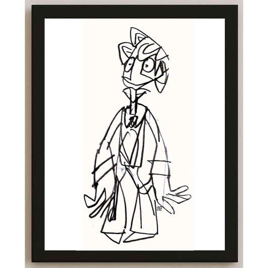 Nezih Danyal Tipler Kişiye Özel Sertifikalı Sınırlı Fine Art Karikatür Baskı NTP00110