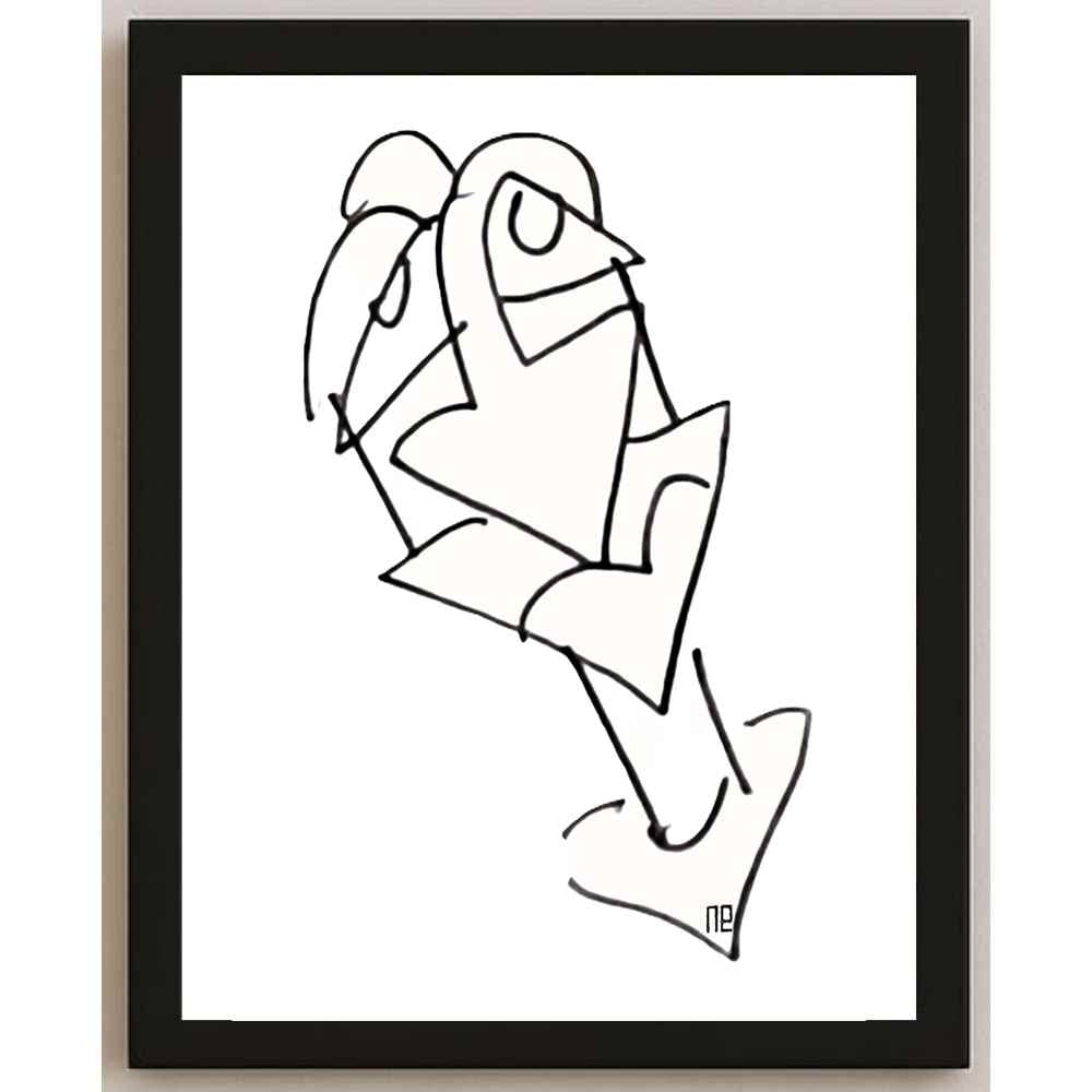 Nezih Danyal Tipler Kişiye Özel Sertifikalı Sınırlı Fine Art Karikatür Baskı NTP00112