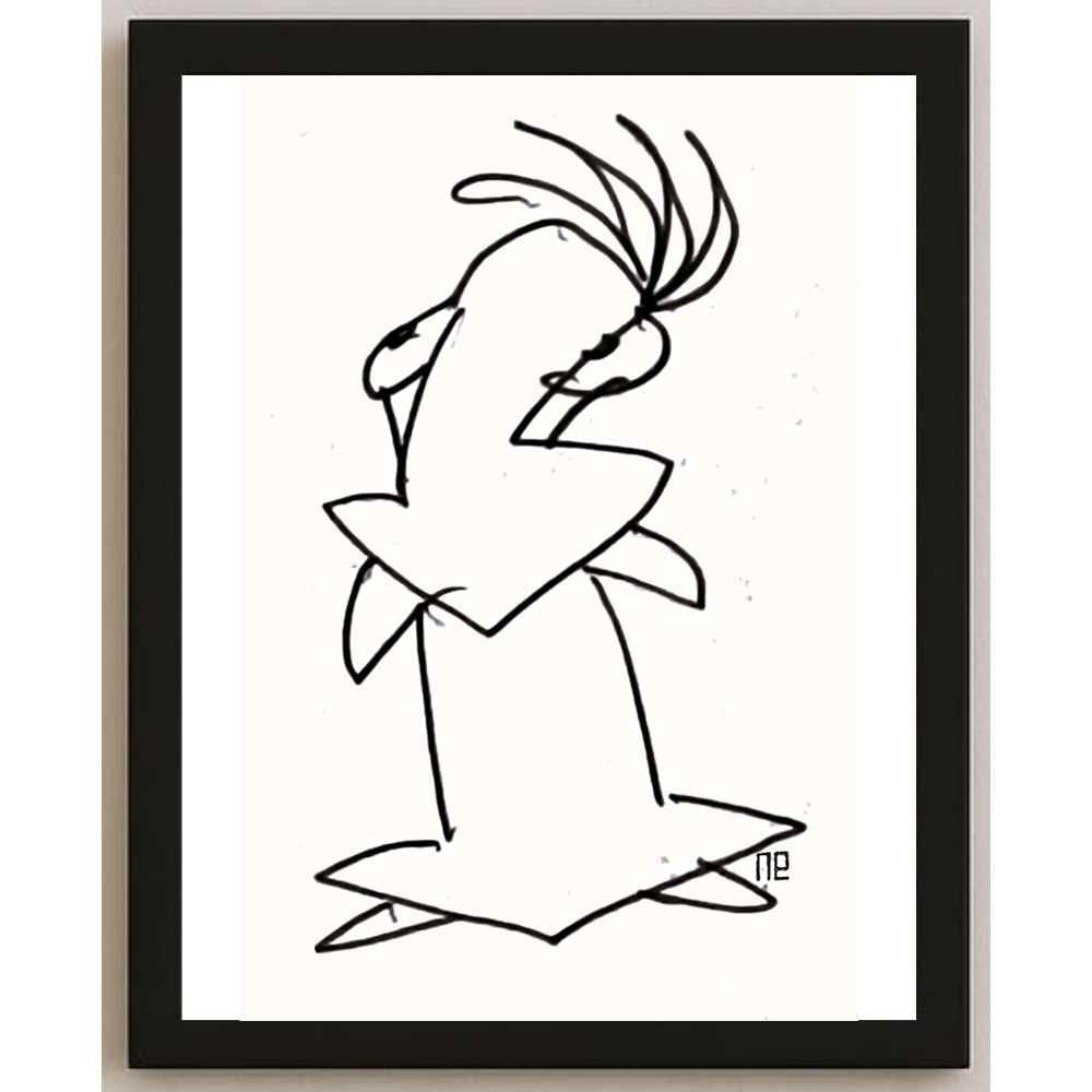 Nezih Danyal Tipler Kişiye Özel Sertifikalı Sınırlı Fine Art Karikatür Baskı NTP00113