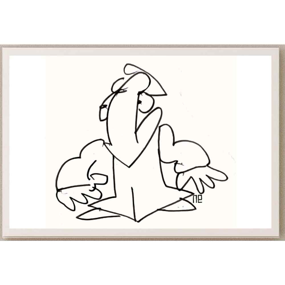 Nezih Danyal Tipler Kişiye Özel Sertifikalı Sınırlı Fine Art Karikatür Baskı NTP00116