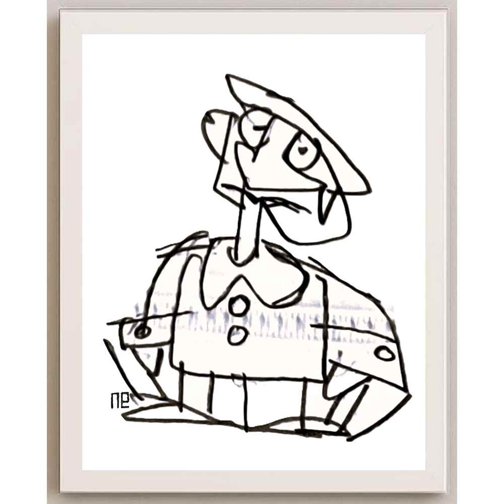Nezih Danyal Tipler Kişiye Özel Sertifikalı Sınırlı Fine Art Karikatür Baskı NTP00119