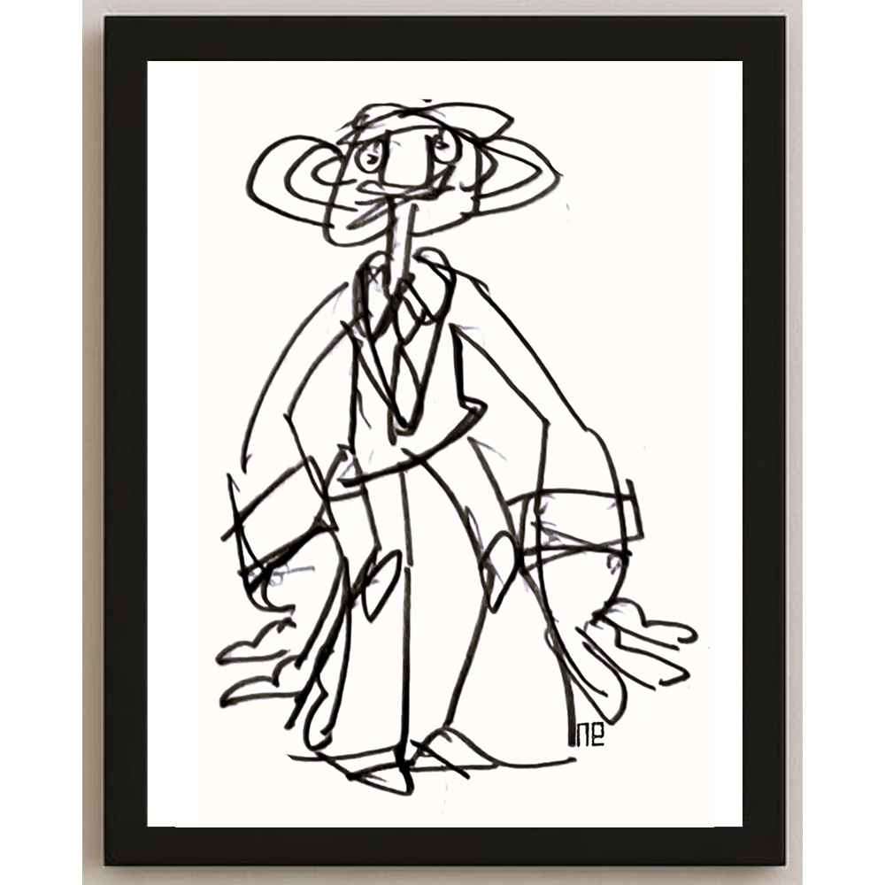 Nezih Danyal Tipler Kişiye Özel Sertifikalı Sınırlı Fine Art Karikatür Baskı NTP00120