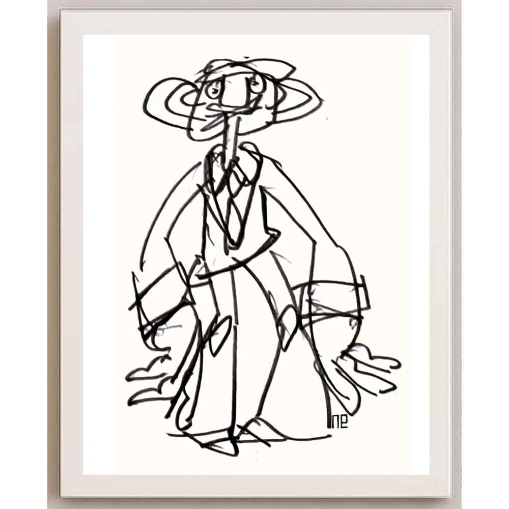Nezih Danyal Tipler Kişiye Özel Sertifikalı Sınırlı Fine Art Karikatür Baskı NTP00120