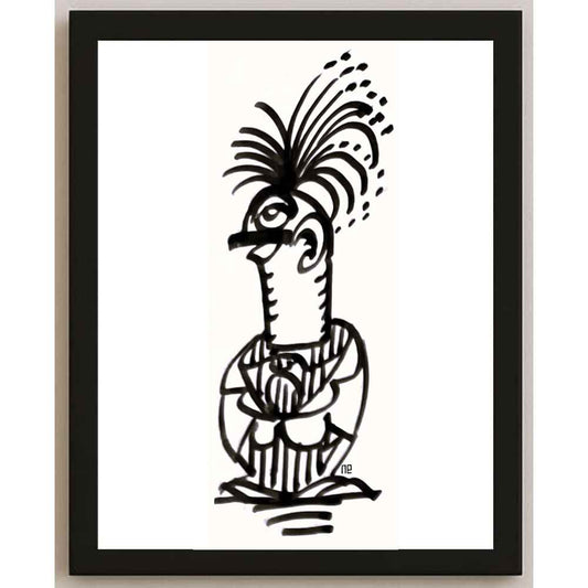 Nezih Danyal Tipler Kişiye Özel Sertifikalı Sınırlı Fine Art Karikatür Baskı NTP00122