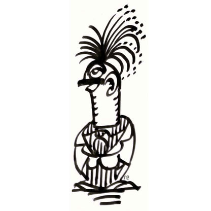 Nezih Danyal Tipler Kişiye Özel Sertifikalı Sınırlı Fine Art Karikatür Baskı NTP00122