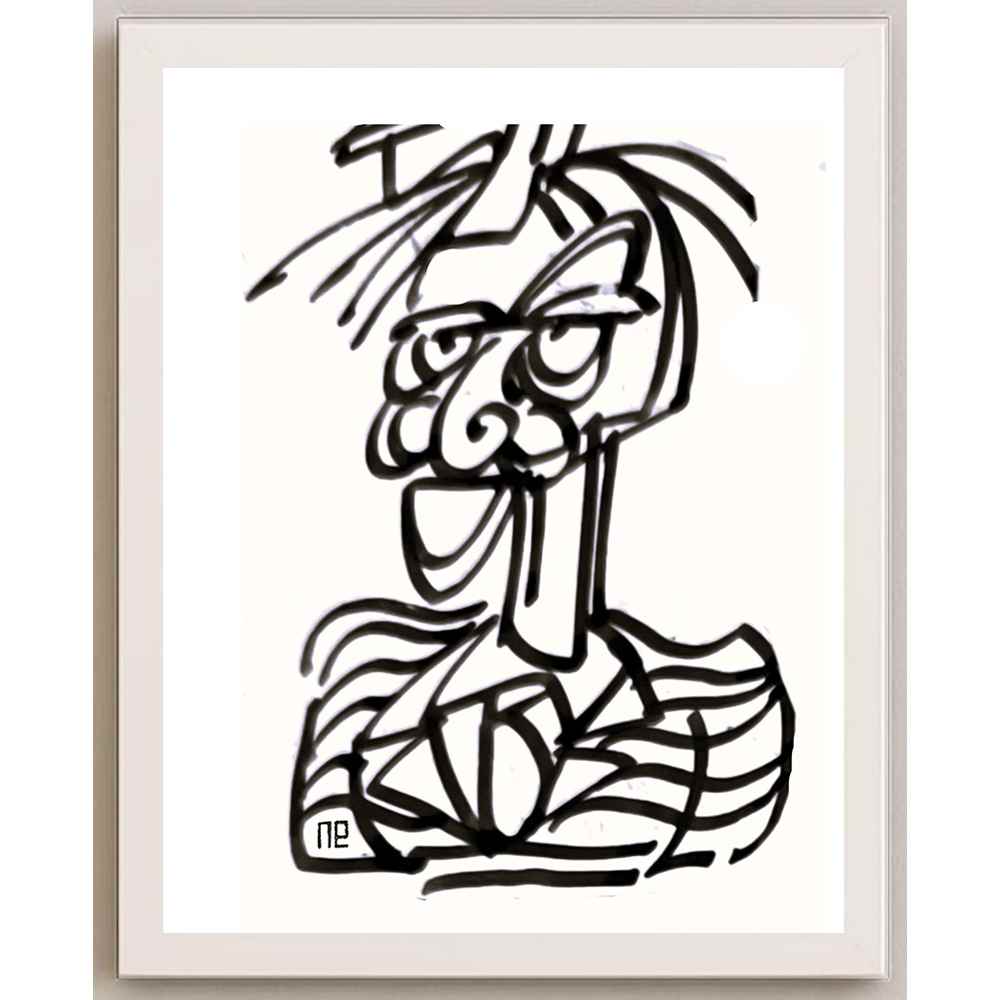 Nezih Danyal Tipler Kişiye Özel Sertifikalı Sınırlı Fine Art Karikatür Baskı NTP00126