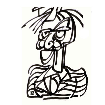 Nezih Danyal Tipler Kişiye Özel Sertifikalı Sınırlı Fine Art Karikatür Baskı NTP00126