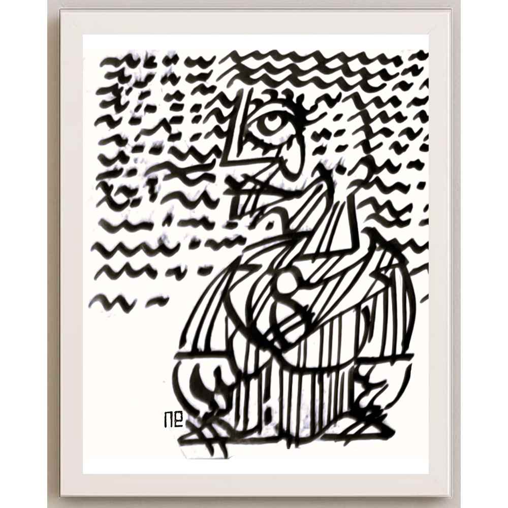 Nezih Danyal Tipler Kişiye Özel Sertifikalı Sınırlı Fine Art Karikatür Baskı NTP00128