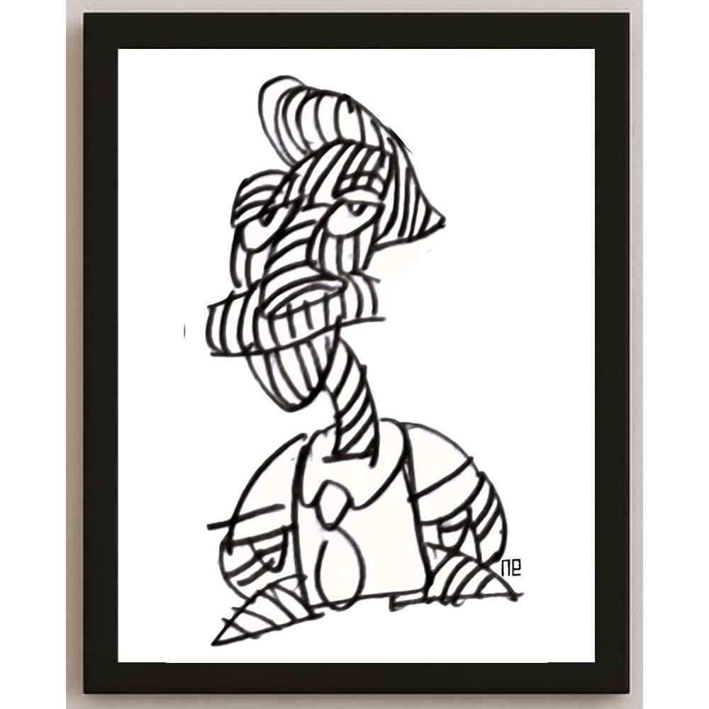 Nezih Danyal Tipler Kişiye Özel Sertifikalı Sınırlı Fine Art Karikatür Baskı NTP00144