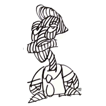 Nezih Danyal Tipler Kişiye Özel Sertifikalı Sınırlı Fine Art Karikatür Baskı NTP00144