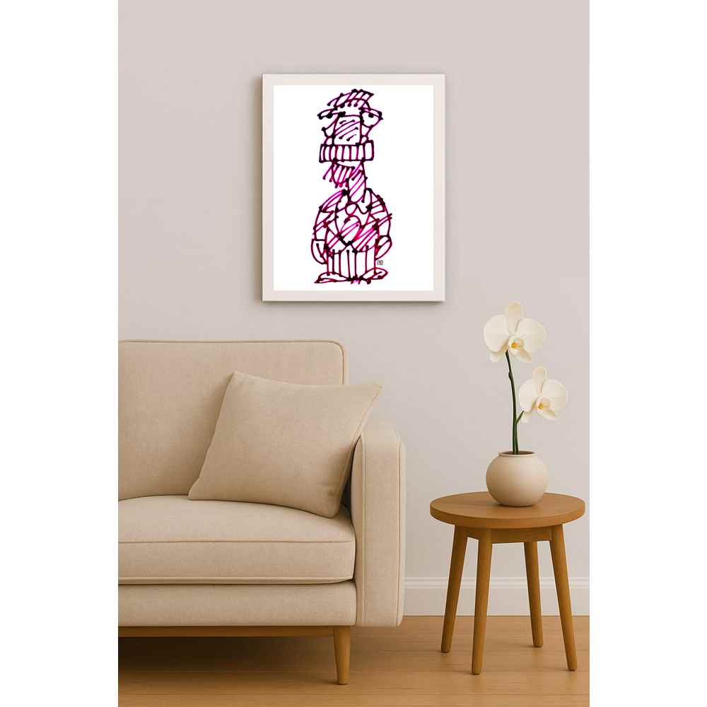 Nezih Danyal Tipler Kişiye Özel Sertifikalı Sınırlı Fine Art Karikatür Baskı NTP00152