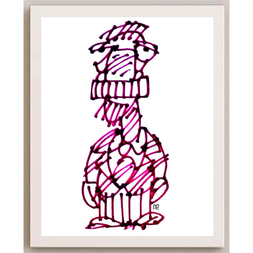Nezih Danyal Tipler Kişiye Özel Sertifikalı Sınırlı Fine Art Karikatür Baskı NTP00152
